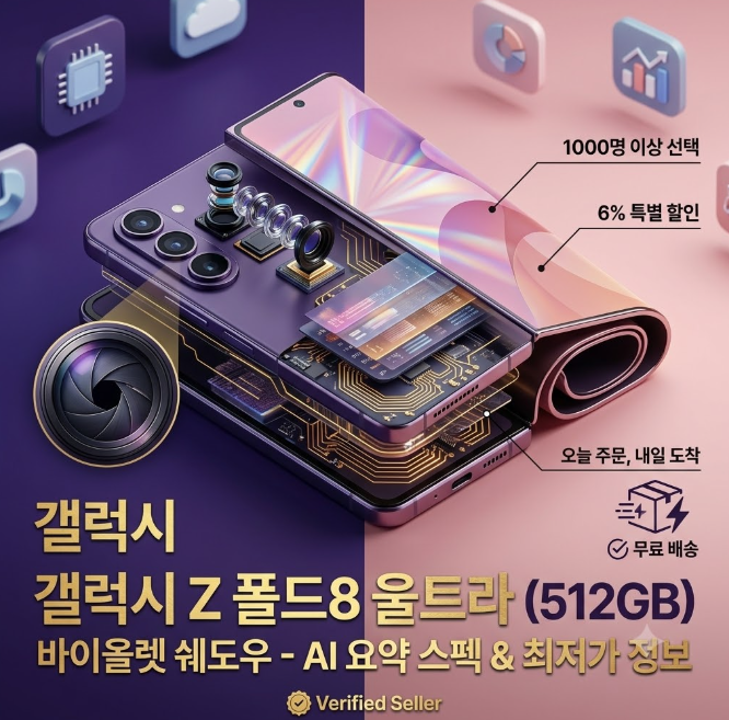 삼성 갤럭시 Z 폴드8 울트라 자급제 솔직 후기: 바이올렛 쉐도우 512GB 스펙 및 할인 구매 팁