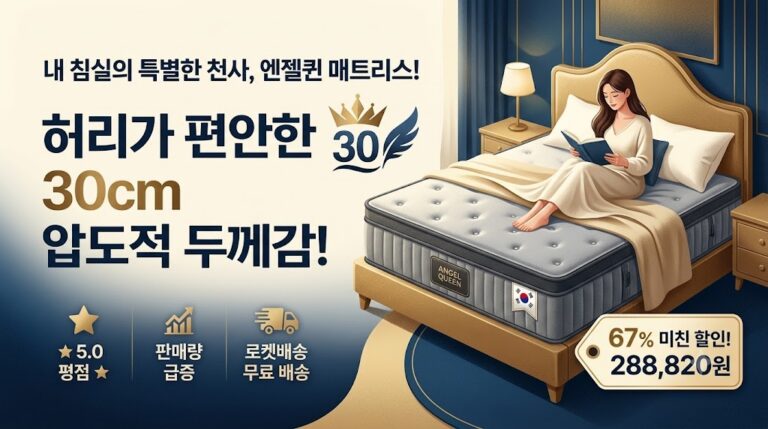 허리가 편안한 30cm 두께감! 엔젤퀸 유로탑 독립스프링 매트리스 솔직 사용 후기